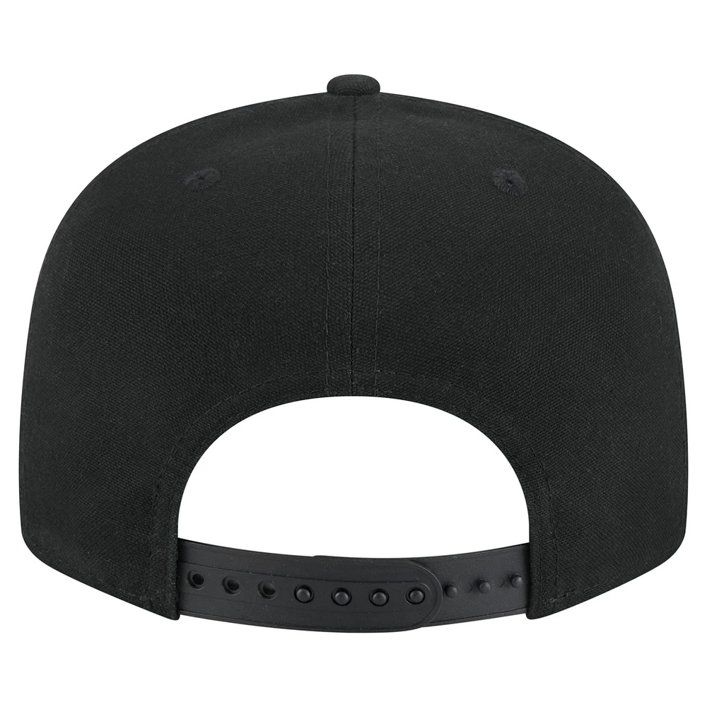 Men's New Era Black Florida Gators Adventure Canvas Split Panel 9FIFTY Snapback Hat