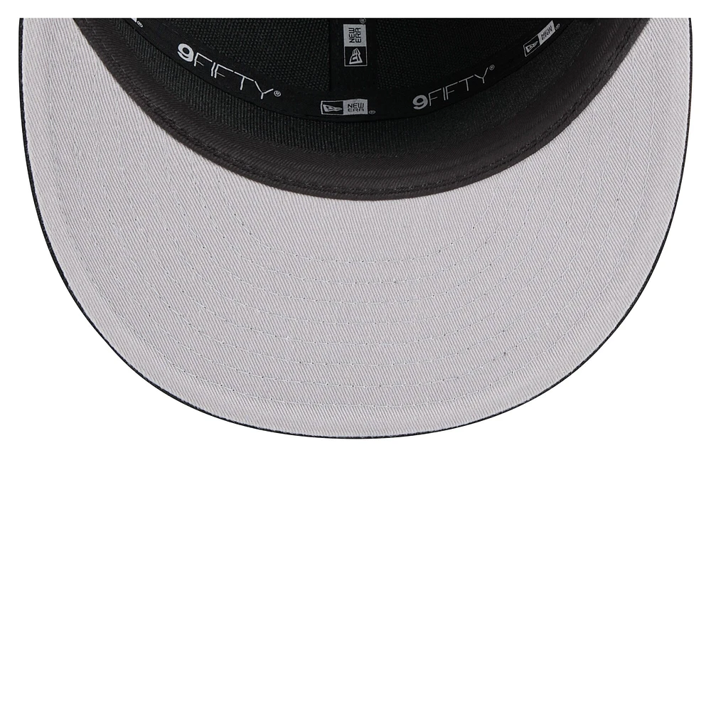 Men's New Era Black Florida Gators Adventure Canvas Split Panel 9FIFTY Snapback Hat