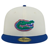 Men's New Era Cream Florida Gators Chrome 59FIFTY Fitted Hat