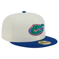 Men's New Era Cream Florida Gators Chrome 59FIFTY Fitted Hat