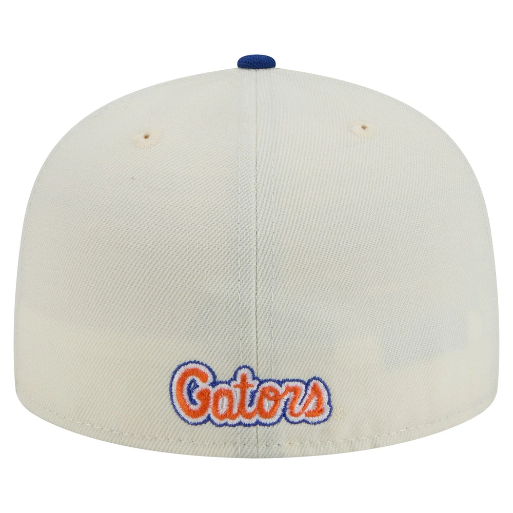 Men's New Era Cream Florida Gators Chrome 59FIFTY Fitted Hat