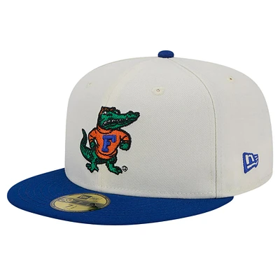 Men's New Era Florida Gators Chrome White Vintage 59FIFTY Fitted Hat