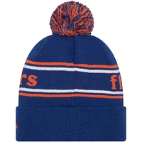 Bonnet en tricot à revers et pompon Royal Florida Gators Marquee New Era pour hommes