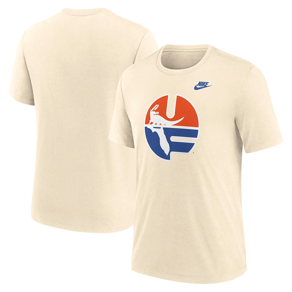 T-shirt Nike crème Florida Gators Vault Logo Tri-Blend pour homme