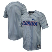 Men's Nike Gray Florida Gators Pinstripe Replica Full-Button Baseball Jersey