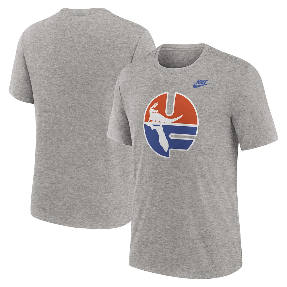 T-shirt Nike gris chiné Florida Gators Blitz Legacy Primary Tri-Blend pour homme