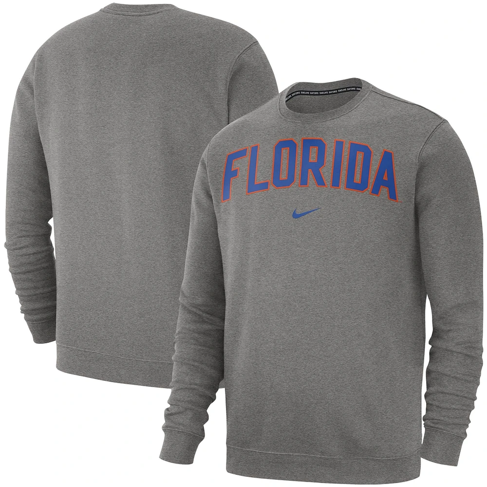 Sweat-shirt en polaire Nike Florida Gators Club pour homme, gris chiné