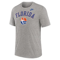 Men's Nike Heather Gray Florida Gators Legacy Arch Tri-Blend T-Shirt
