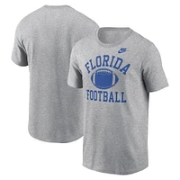 Men's Nike Heather Gray Florida Gators Legacy Football Icon T-Shirt