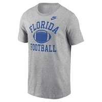 Men's Nike Heather Gray Florida Gators Legacy Football Icon T-Shirt