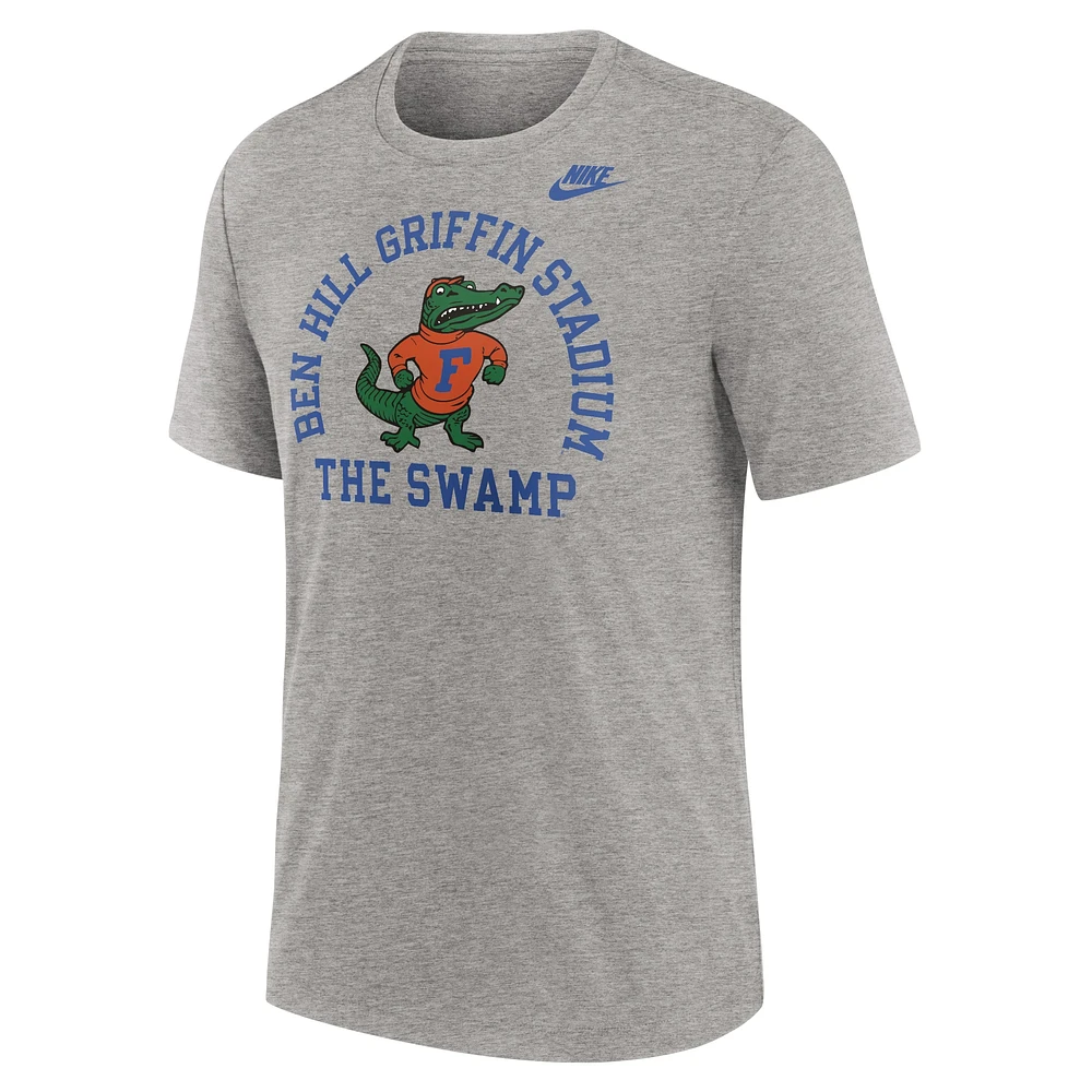 Men's Nike Heather Gray Florida Gators Legacy Local Tri-Blend T-Shirt