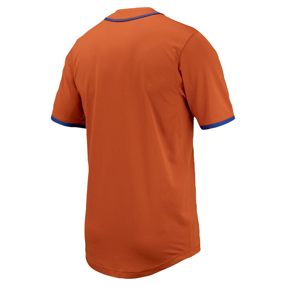 Maillot de baseball à bouton intégral Nike Florida Gators Replica pour homme, orange