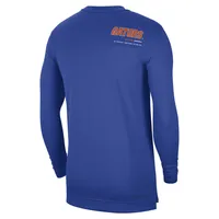 T-shirt à manches longues et col en V Nike Royal Florida Gators 2022 Coach Performance pour homme