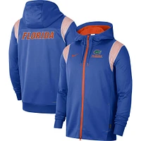 Veste à capuche entièrement zippée Nike Royal Florida Gators 2022 Sideline Lockup Performance pour homme