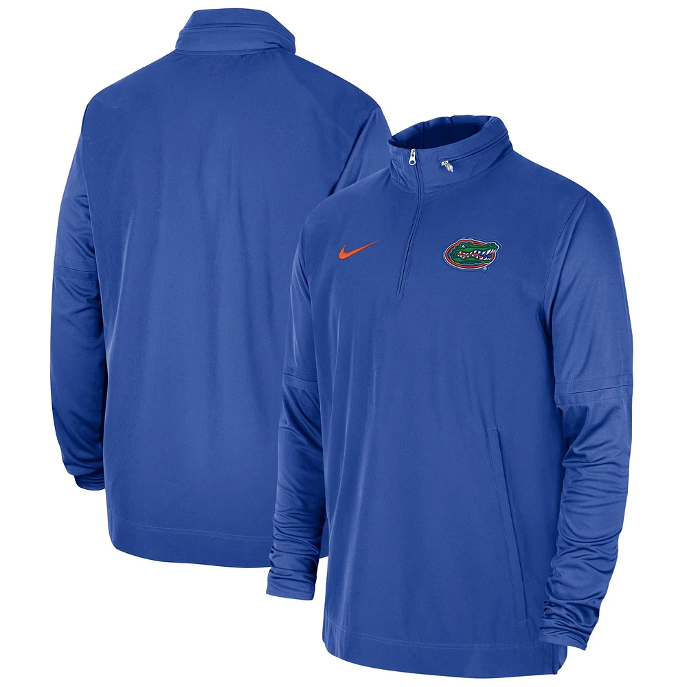 Men's Nike Royal Florida Gators 2023 Coach Half-Zip Hooded Jacket