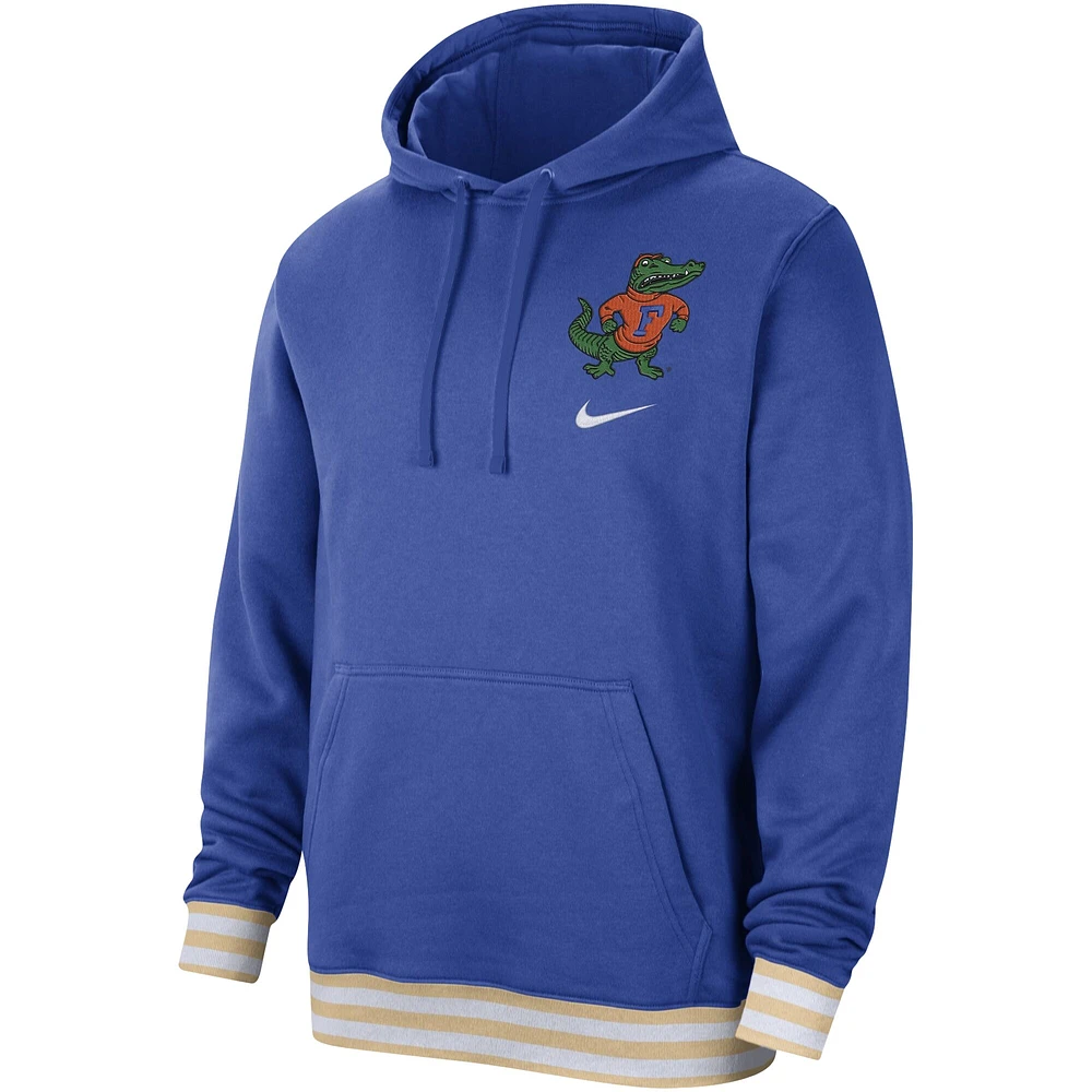 Sweat à capuche rétro en polaire Nike Royal Florida Gators Campus pour homme