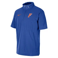 Veste à manches courtes et demi-zip Nike Royal Florida Gators Coaches pour homme