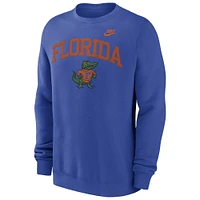 Men's Nike Royal Florida Gators Legacy Classic Tackle Twill Embroidered Arch Over Logo Pullover Sweatshirt