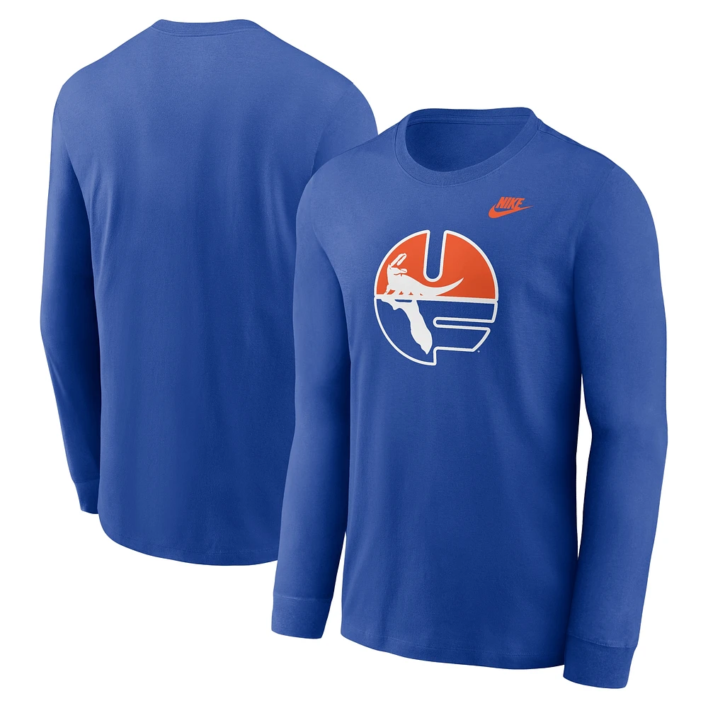 T-shirt à manches longues Nike Royal Florida Gators Legacy pour homme avec logo principal