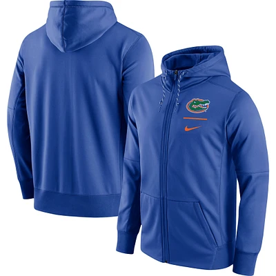 Sweat à capuche entièrement zippé Nike Royal Florida Gators Logo Stack Performance pour Homme