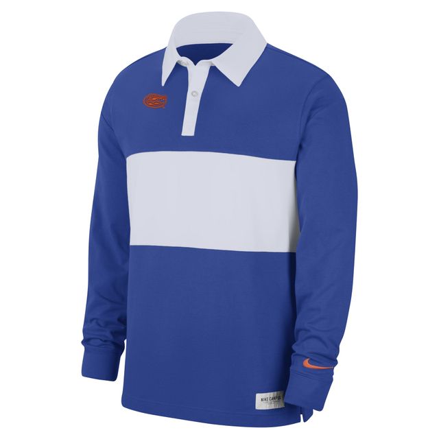 Polo à manches longues rayé Nike Royal Florida Gators pour Homme