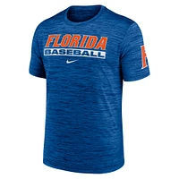 Men's Nike Royal Florida Gators Velocity Baseball Wordmark Stack Performance T-Shirt
