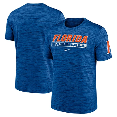 Men's Nike Royal Florida Gators Velocity Baseball Wordmark Stack Performance T-Shirt
