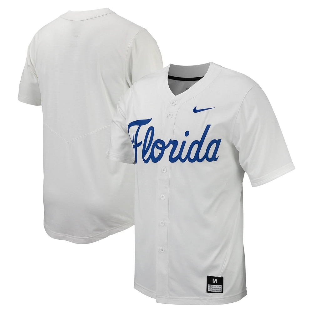 Maillot de baseball réplique à boutons complets Nike pour hommes, blanc