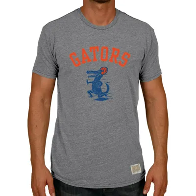 Florida Gators Original Retro Brand Vintage Football Gator Tri-Blend T-Shirt - Heather Gray