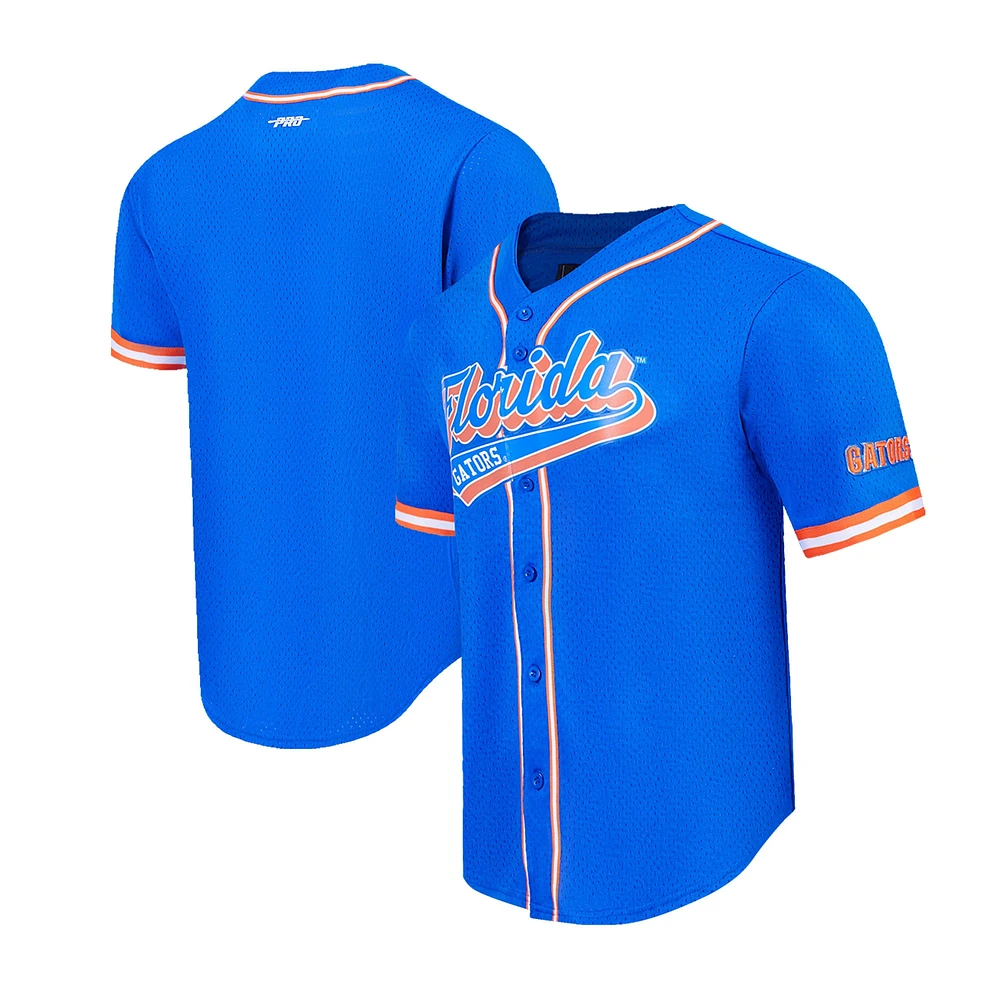 Maillot de baseball réplique à boutons complets en maille Pro Standard Royal Florida Gators pour hommes