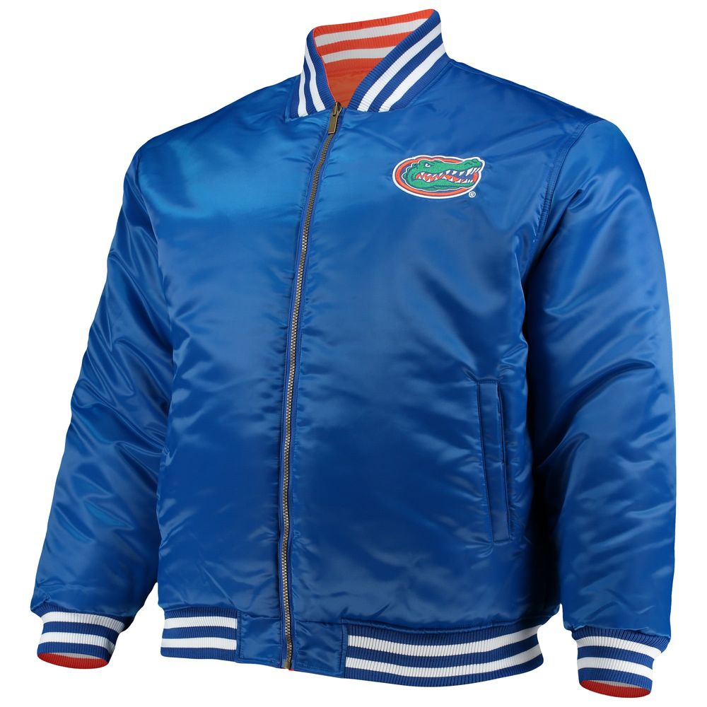 Men's Royal/Orange Florida Gators Big & Tall Reversible Satin Full-Zip Jacket