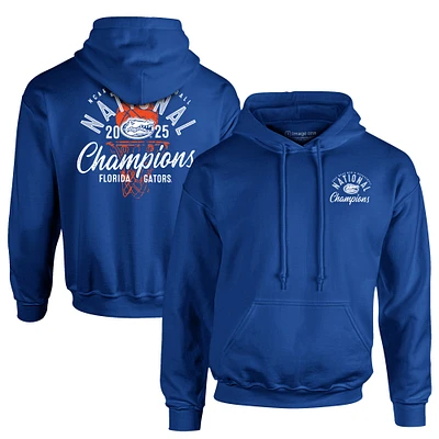 Men's Royal Florida Gators 2025 NCAA Basketball National Champions Comfort Colors Overlay Pullover Hoodie