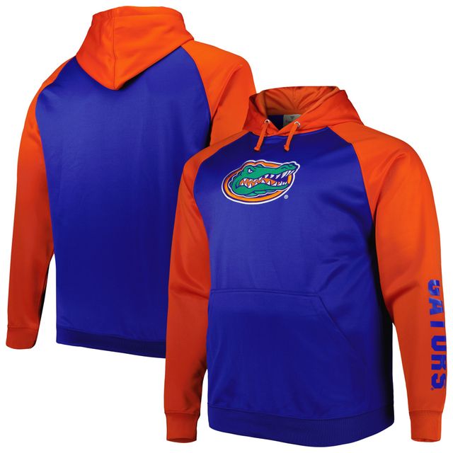 Sweat à capuche en polaire raglan pour hommes des Royal Florida Gators Big & Tall