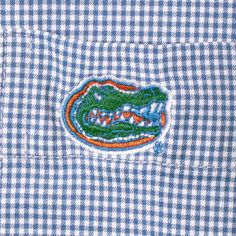 Men's Southern Tide Royal Florida Gators Game Day Gingham Full-Button Sportshirt