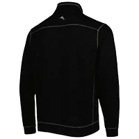 Men's Tommy Bahama Black Florida Gators Big & Tall Tobago Bay Tri-Blend Quarter-Zip Sweatshirt