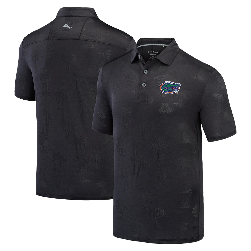 Men's Tommy Bahama Black Florida Gators Sport Palm Coast Palmera IslandZone Polo