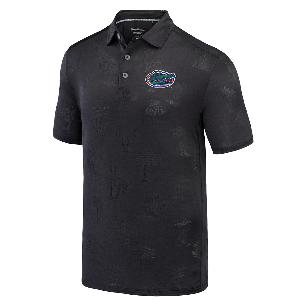 Men's Tommy Bahama Black Florida Gators Sport Palm Coast Palmera IslandZone Polo