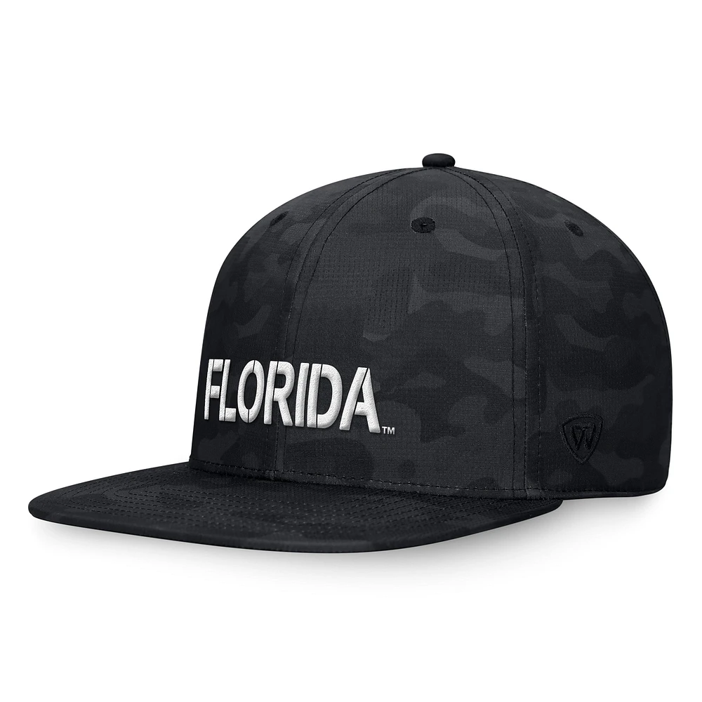 Men's Top of the World Black Florida Gators OHT Military Appreciation Troop Snapback Hat