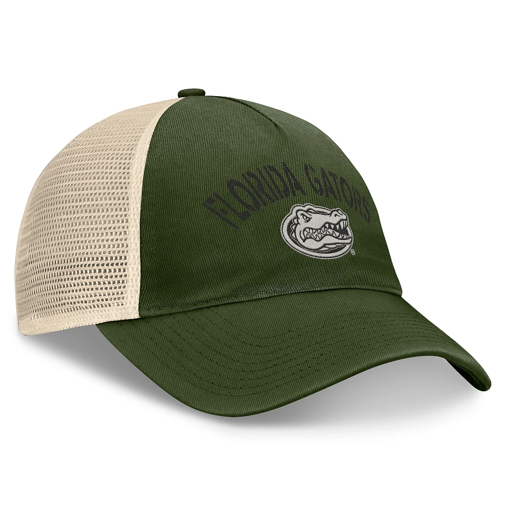 Casquette réglable pour hommes Top of the World Hunter Green Florida Gators OHT Military Appréciation Glory Trucker