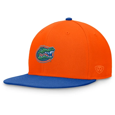 Casquette ajustée bicolore Top of the World orange/Royal Florida Gators Rally pour hommes