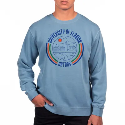 Florida Gators Uscape Apparel Pigment Dyed Fleece Crew Neck Sweatshirt - Blue