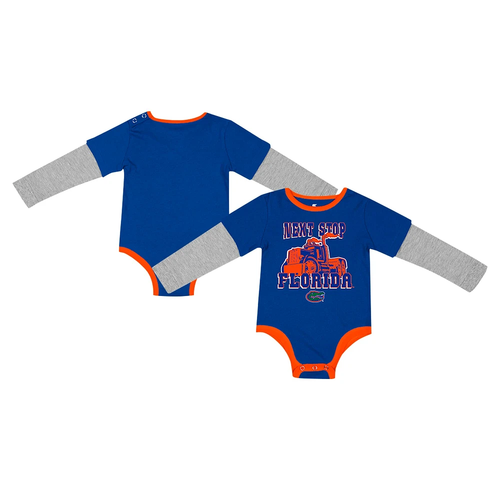 Newborn & Infant Colosseum Royal Florida Gators Next Stop Long Sleeve Bodysuit