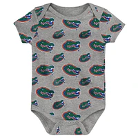 Ensemble de deux bodys doubles Florida Gators pour nouveau-nés et nourrissons, bleu royal/gris chiné