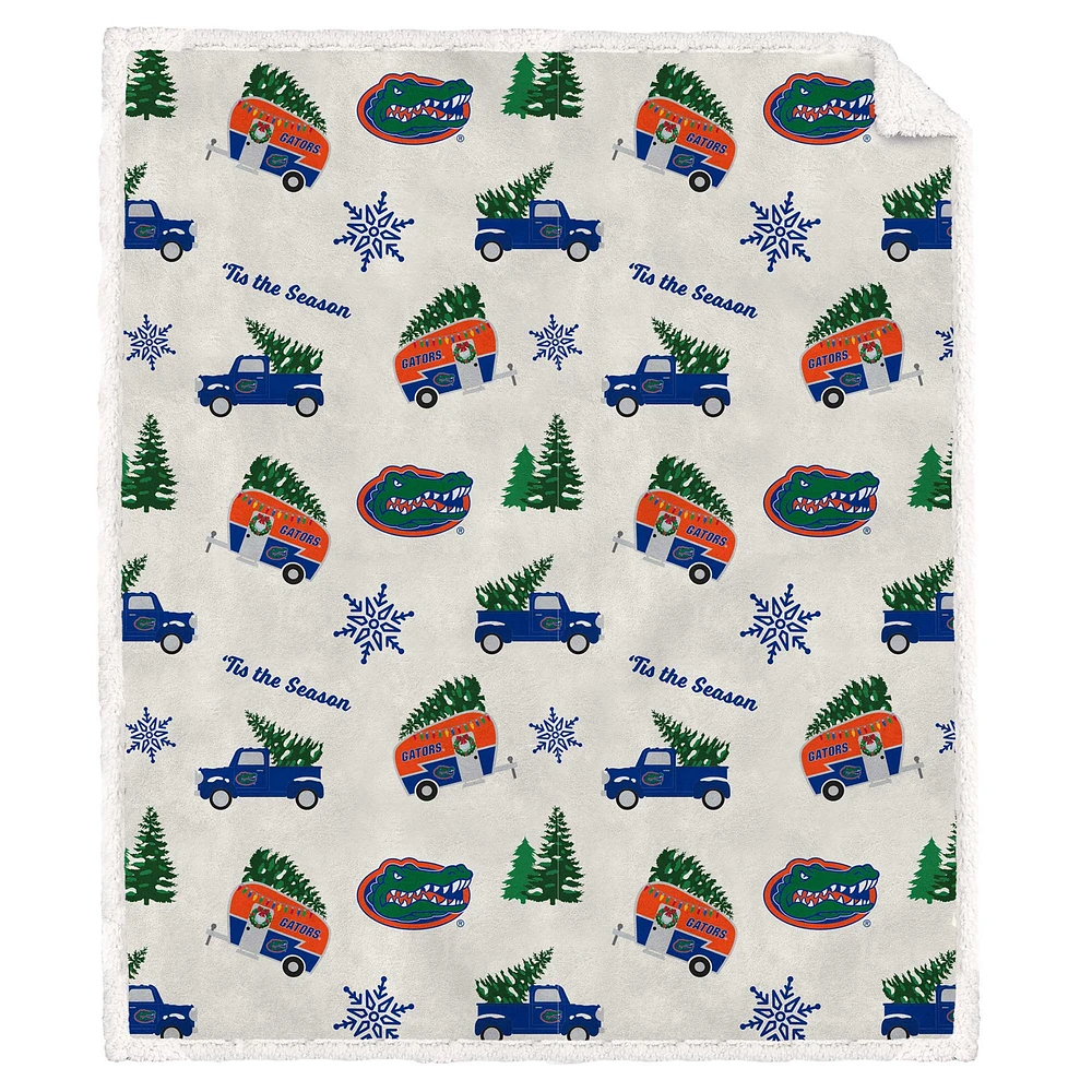 Couverture polaire en flanelle Sherpa Pegasus Florida Gators Holiday Truck Repeat 50" x 60"