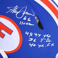 Casque authentique Riddell Throwback Royal Speed ​​autographié par Steve Spurrier des Florida Gators avec plusieurs inscriptions - Édition limitée à 25 exemplaires
