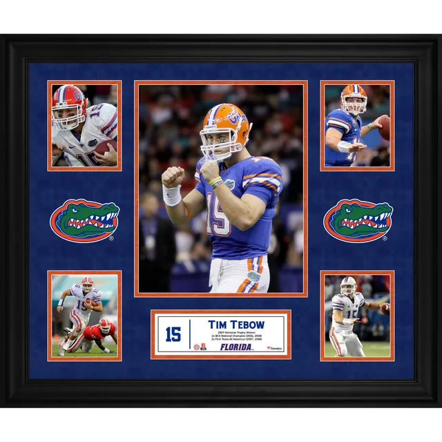 Tim Tebow Florida Gators Unsigned White Jersey Running Photograph