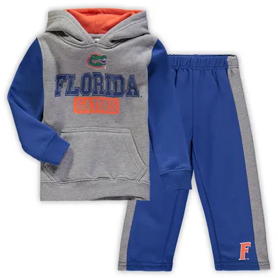 Florida Gators Colosseum Toddler Back To School Fleece Hoodie And Pant Set - Heathered Gray/Royal
