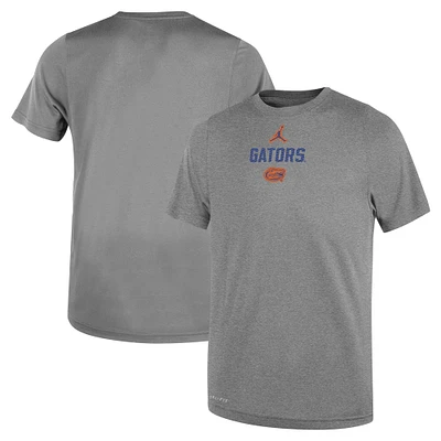 T-shirt de performance Jordan Brand gris chiné avec slogan Legend Florida Gators pour tout-petit