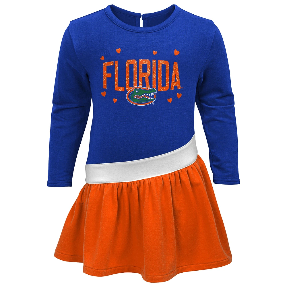 Toddler Royal Florida Gators Heart to French Terry Dress