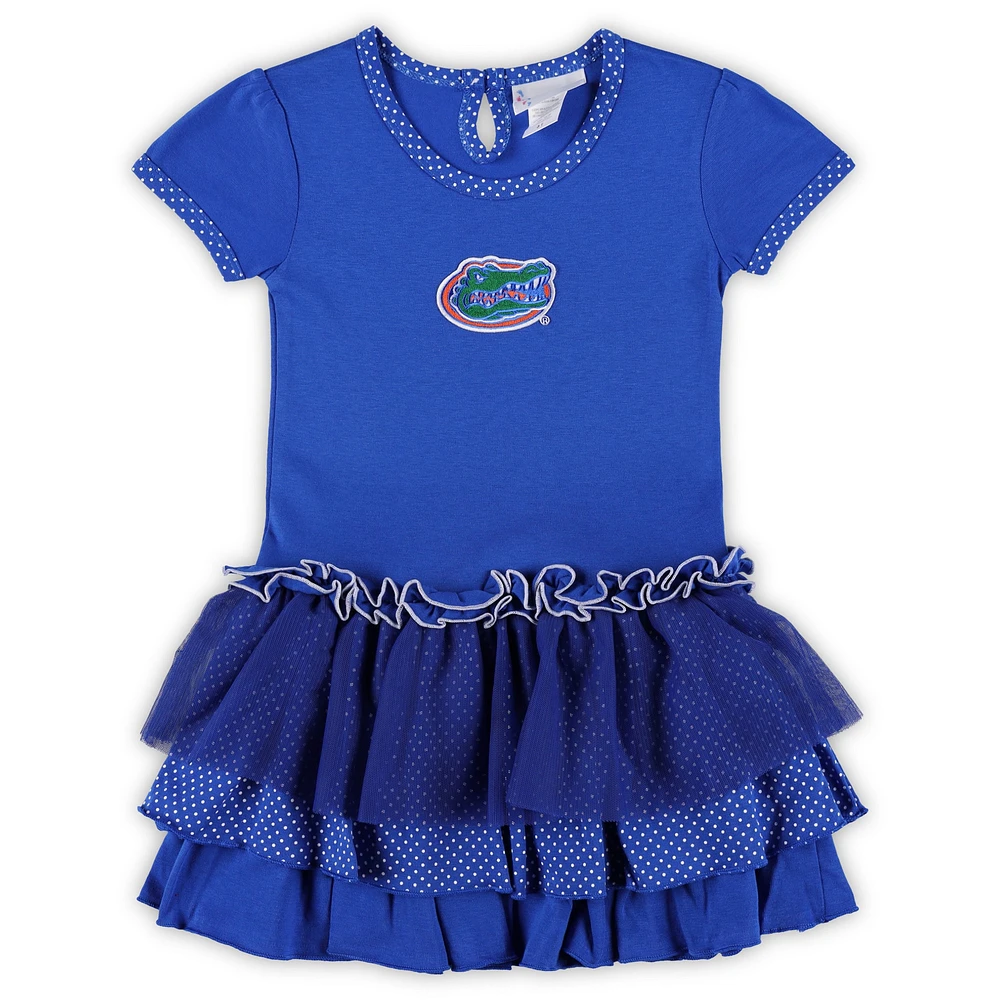 Robe tutu à pin pour tout-petits avec inscription « Two Feet Ahead » des Royal Florida Gators